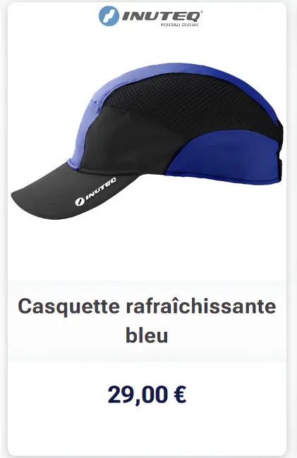 Casquette rafraîchissante bleu